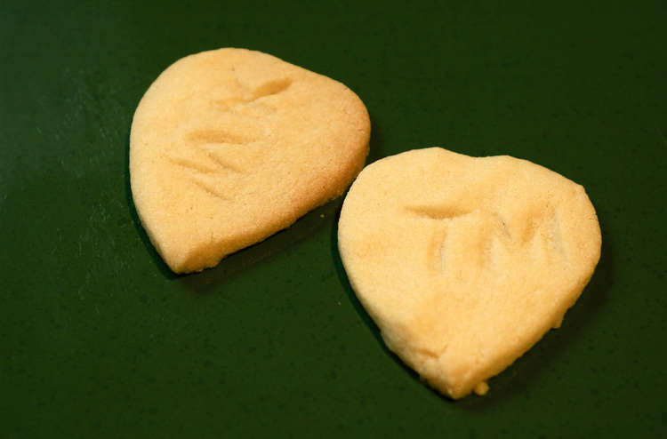 Heart-shaped fork biscuits