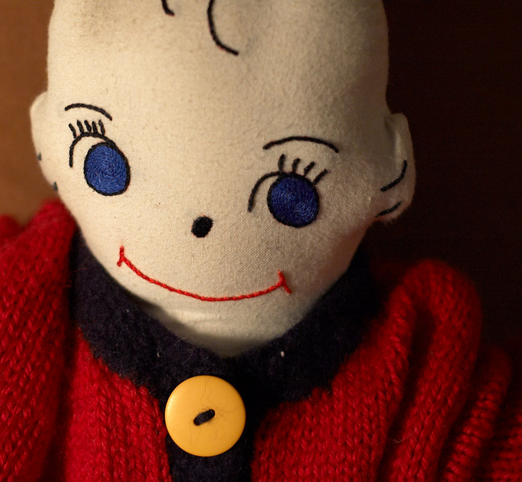 Portrait of a homemade doll