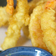 Closeup of tempura prawns