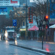 A wet dusk street scene in Gouger St, Adelaide